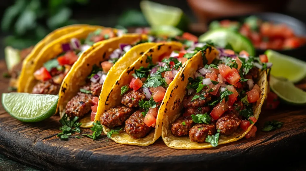 Spicy Beef Sausage Tacos